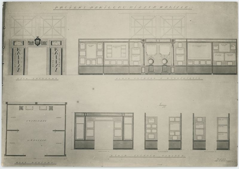 Projekt pawilonu wystawienniczego przygotowanego przez Kalisz na Powszechną Wystawę Krajową w Poznaniu