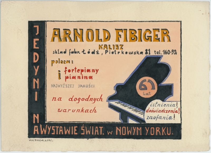 Model fortepianu Arnold Fibiger wystawianego na Wystawie Światowej w Nowym Jorku w 1939 r.