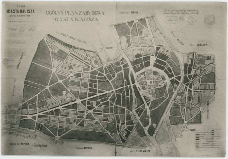 Plan miasta Kalisza - stan na 1920 r.