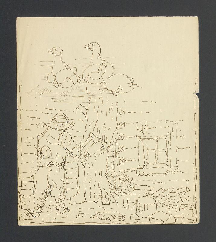 Gęsi; Rąbanie drzewa