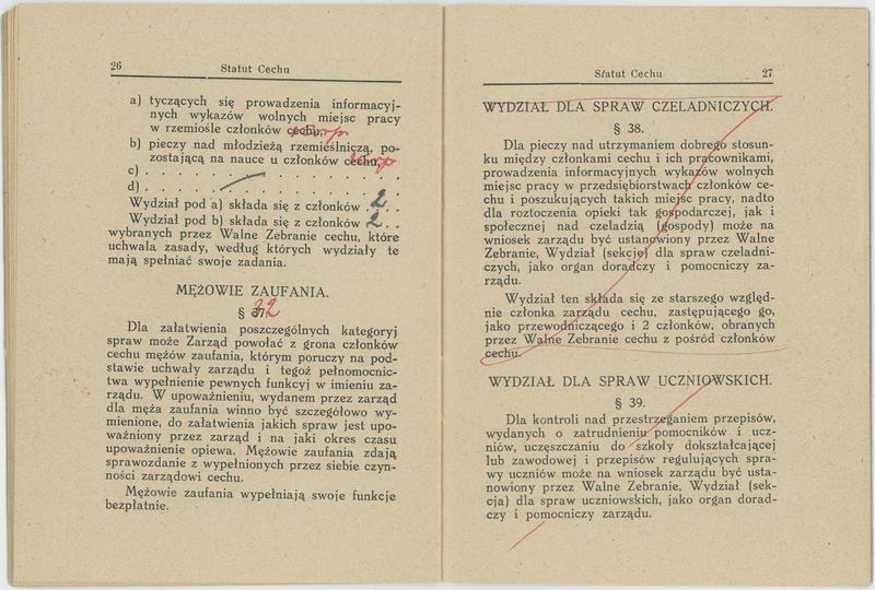 Statut Korporacji Młynarzy w Koźminku