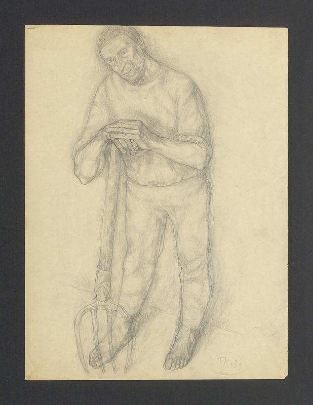 Mężczyzna z widłami