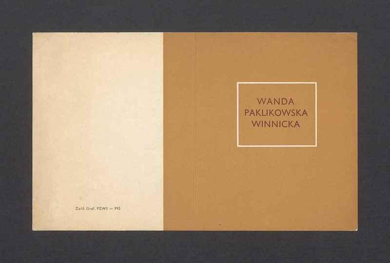 Zaproszenie na otwarcie wystawy malarstwa Wandy Paklikowskiej Winnickiej