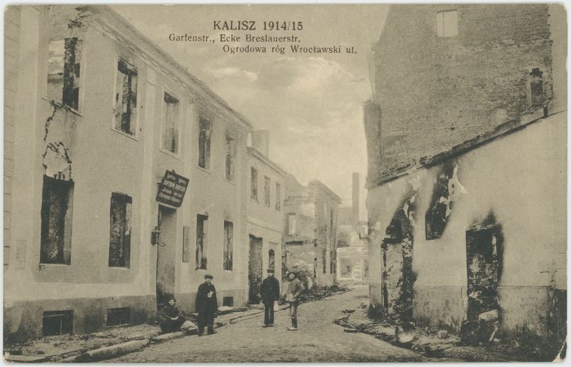 Ogrodowa róg Wrocławski ul., Kalisz 1914/15