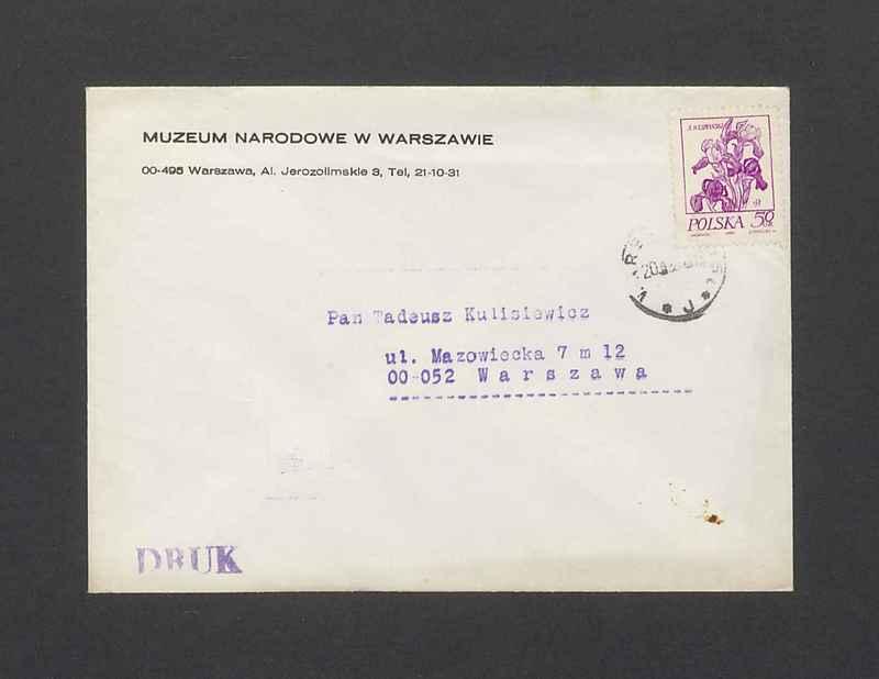 Koperta, nad. Muzeum Narodowe w Warszawie