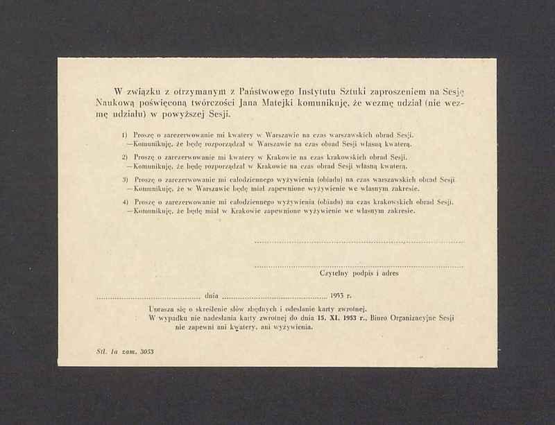 Koperta, adr. Państwowy Instytut Sztuki