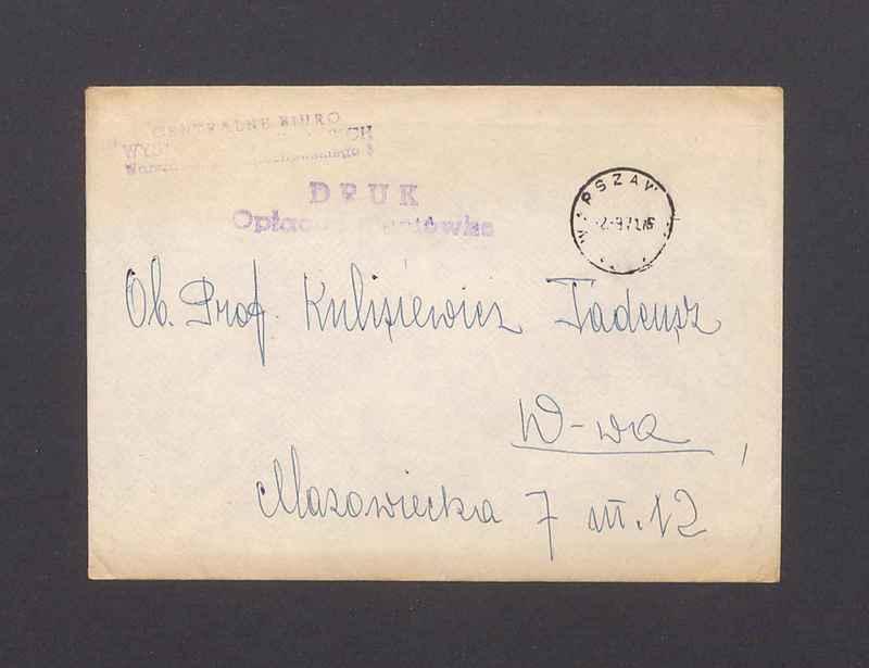 Koperta, nad. Centralne Biuro Wystaw Artystycznych