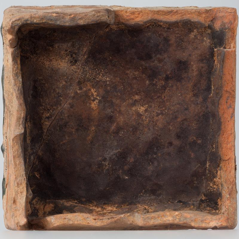 Kafel przedstawiający króla z sokołem na łowach