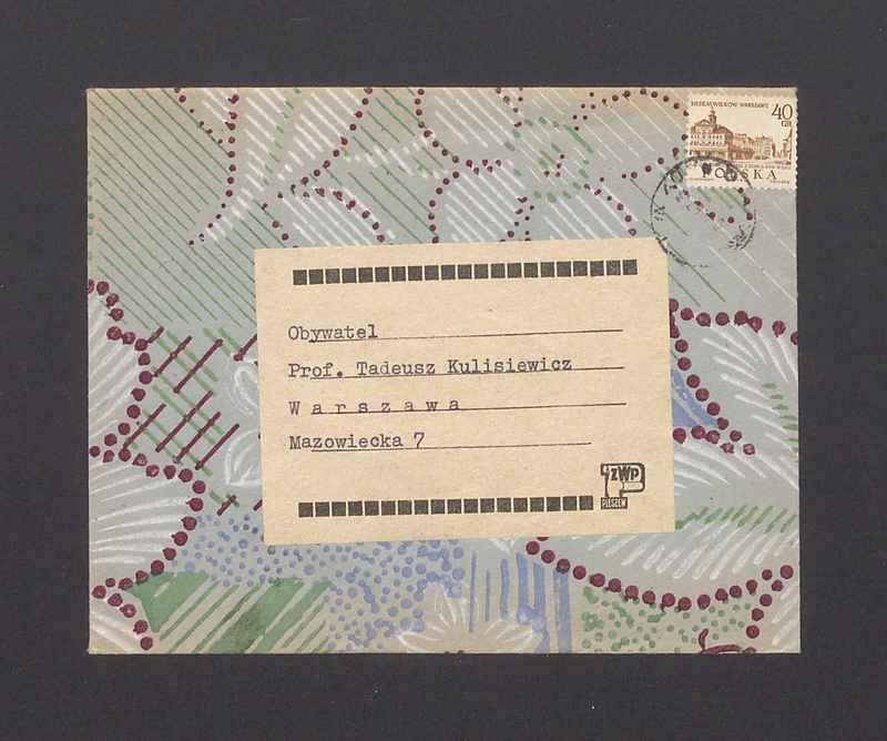 Koperta, adr. Obywatel Tadeusz Kulisiewicz