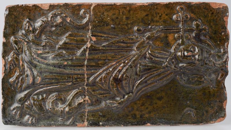 Kafel z wyobrażeniem św. Małgorzaty Antiocheńskiej