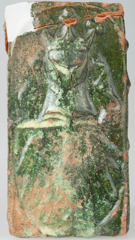 Kafel z herbem województwa poznańskiego i wyobrażeniem zamku