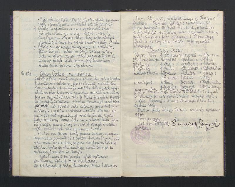 Księga protokołów ogólnego zebrania Cechu Stelmachowskiego w Stawiszynie