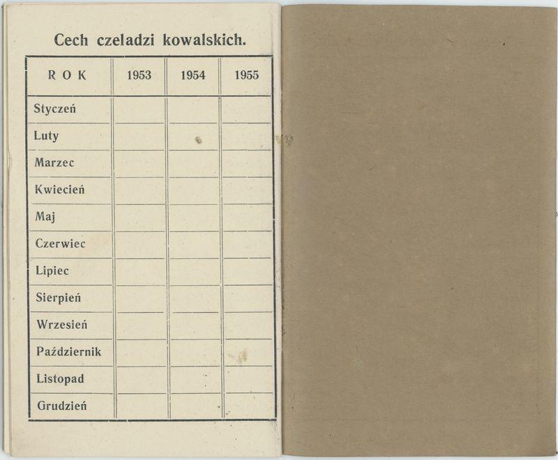 Książeczka składek cechu kowalskiego