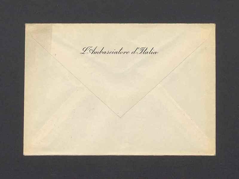 Koperta, nad. L'Ambasciatore d'Italia