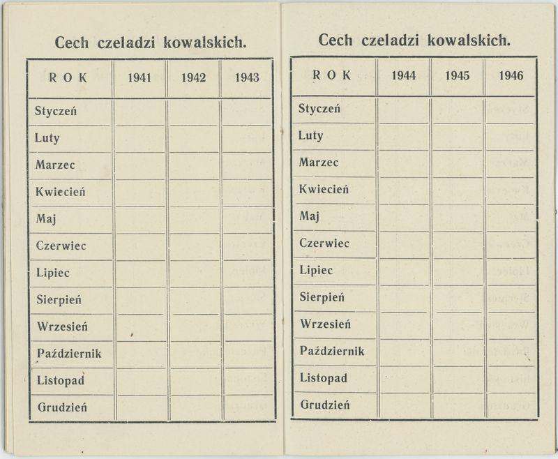 Książeczka składek cechu kowalskiego