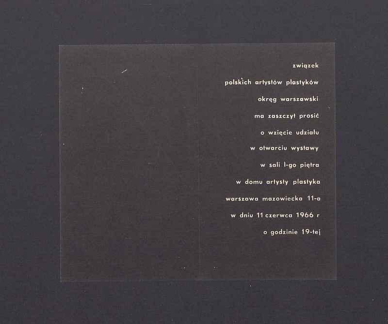 Zaproszenie na otwarcie wystawy malarstwa Musiałowicz