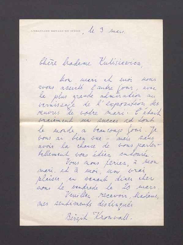 Chere Madame Kulisiewicz [...]