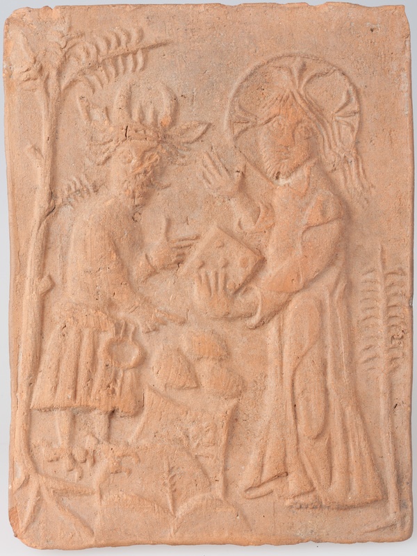 Kafel ze sceną kuszenia Chrystusa