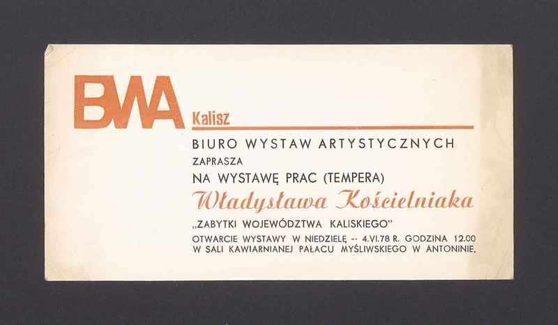 Zaproszenie na wystawę prac Władysława Kościelniaka