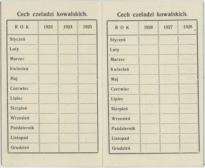 Książeczka składek cechu kowalskiego