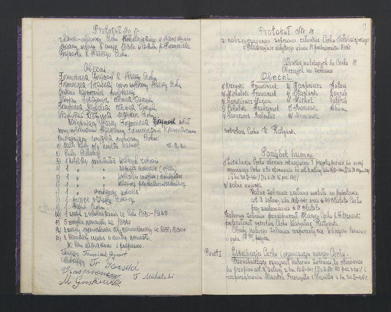 Księga protokołów ogólnego zebrania Cechu Stelmachowskiego w Stawiszynie