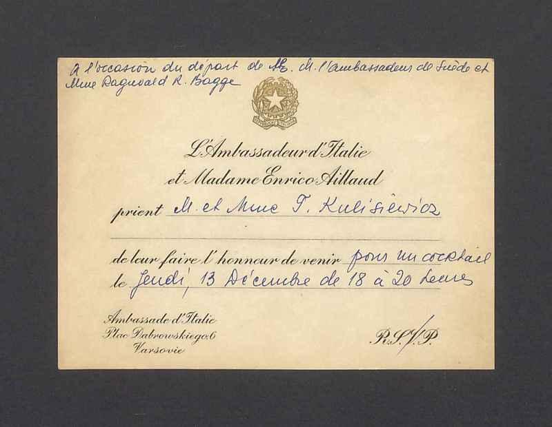 L'Ambassadeur d'Italie et Madame Enrico Aillaud [...]