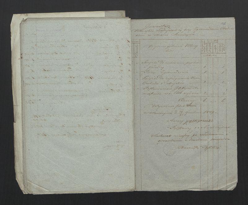 Wykaz Rezultatu z Rachunku Skrzynki Rzemieślniczej Zgromadzenia Bednarskiego Okręgu i Miasta Stawiszyna za lata  1838 - 1846 złożonego 