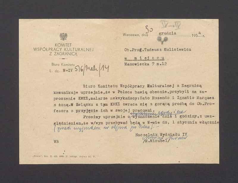 Prośba o przyjęcie w pracowni meksykańskich malarzy