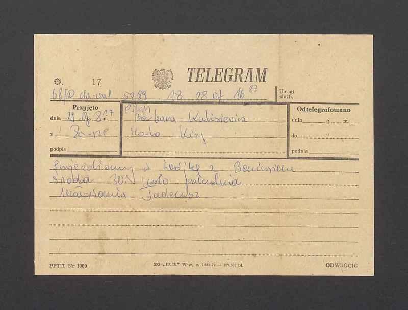 Telegram. Przyjeżdżamy w [...]