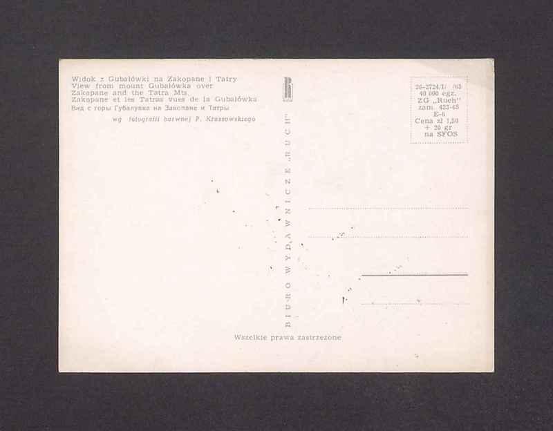 Widok z Gubałówki na Zakopane i Tatry