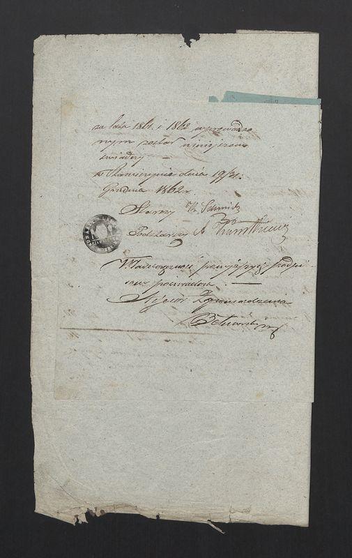 Dowody Usprawiedliwiające Rachunki Kasy Zgromadzenia Bednarzy w Mieście Stawiszynie uformowane z rok 1861/1862