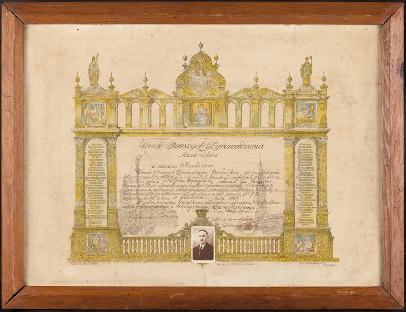 Dyplom cechu rzeźników z Kalisza 