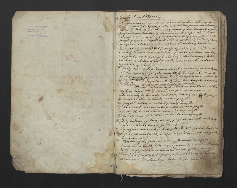 Książka Bractwa Dobrej Śmierci św. Walentego. Założona w roku 1881 przez ks. Teodora Meijera proboszcza parafii Stawiszyn