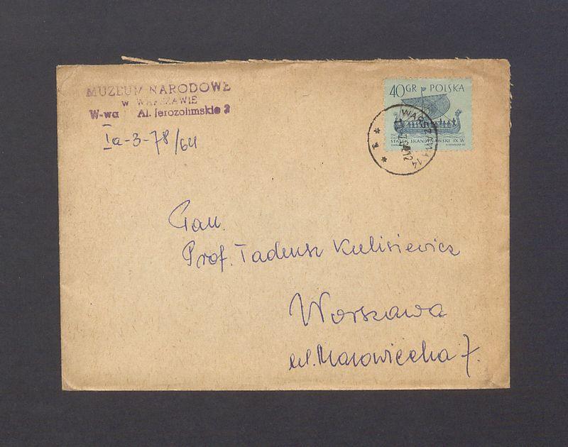 Koperta, nad. Muzeum Narodowe w Warszawie