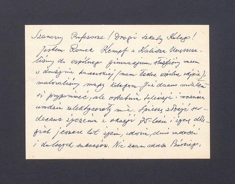 Szanowny Profesorze! Drogi Szkolny Kolego [...]