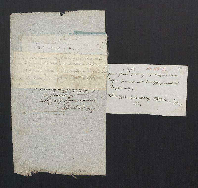 Dowody Usprawiedliwiające Rachunki Kasy Zgromadzenia Bednarzy w Mieście Stawiszynie uformowane z rok 1861/1862