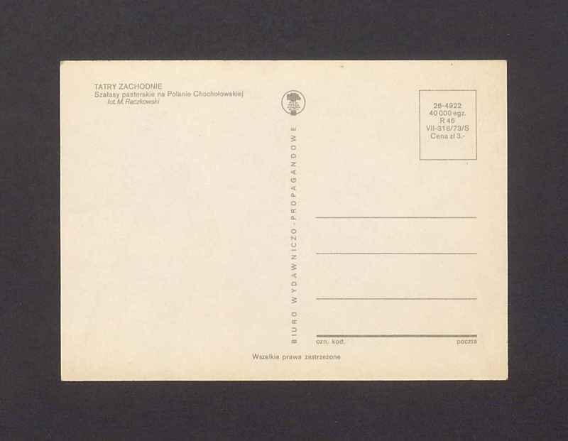 Tatry Zachodnie. Szałasy pasterskie na Polanie Chochołowskiej