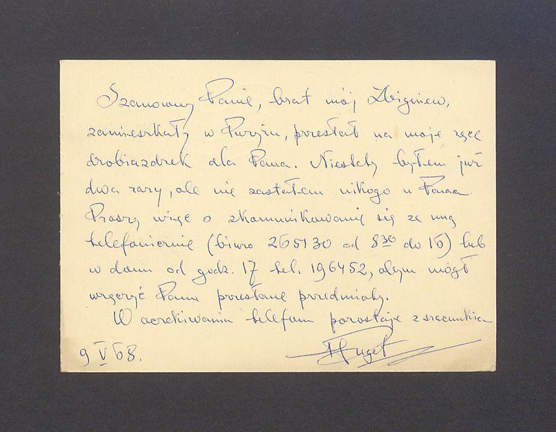 Szanowny Panie, brat mój, Zbigniew [...]