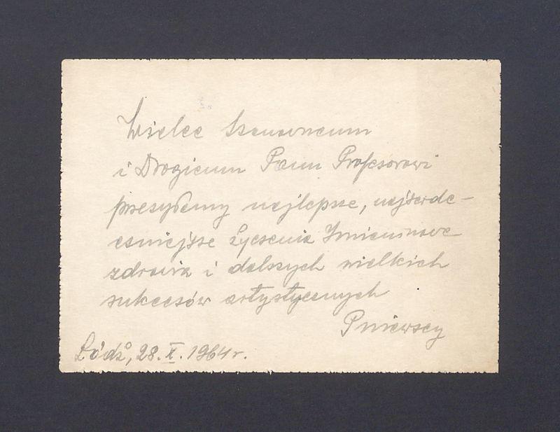 Wielce Szanownemu i Drogiemu Panu Profesorowi [...]