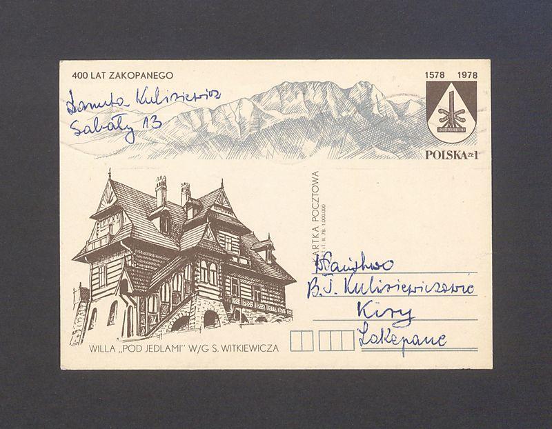 Kochana Ciociu i Wujku! Jestem z koleżanką a wczasach [...]