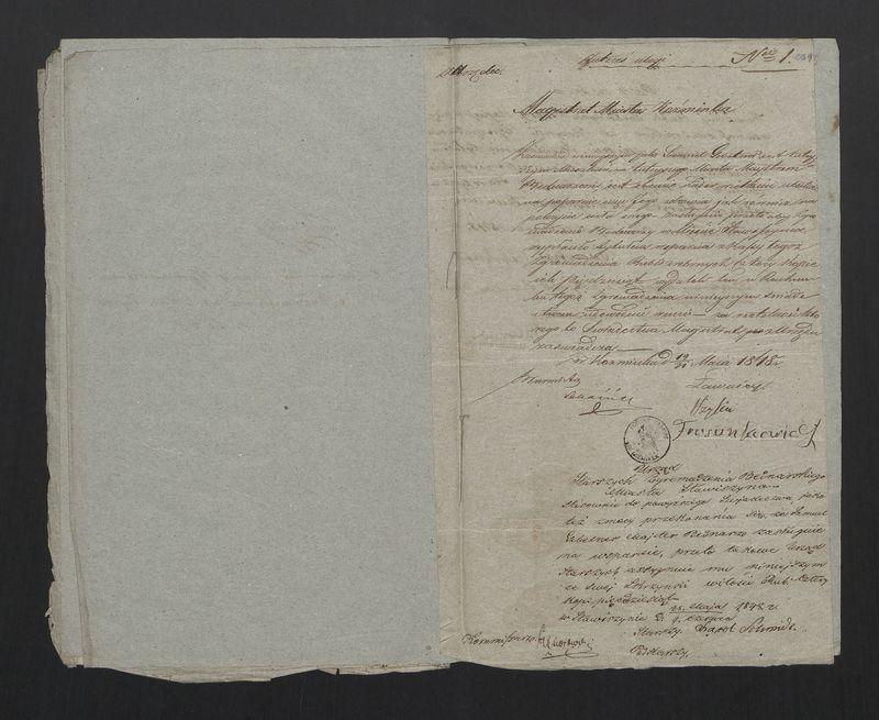 Wykaz Rezultatu Rachunku Skrzynki Rzemieślniczej Zgromadzenia Bednarskiego Okręgu i Miasta Stawiszyna za r. 1848