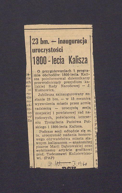 Inauguracja uroczystości 1800-lecia Kalisza