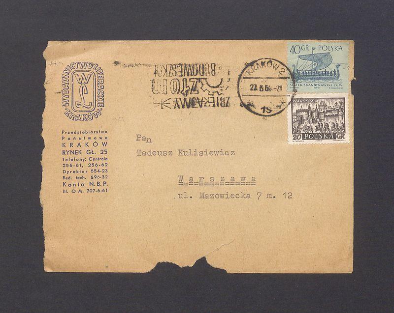 Koperta, nad. Wydawnictwo Literackie Kraków