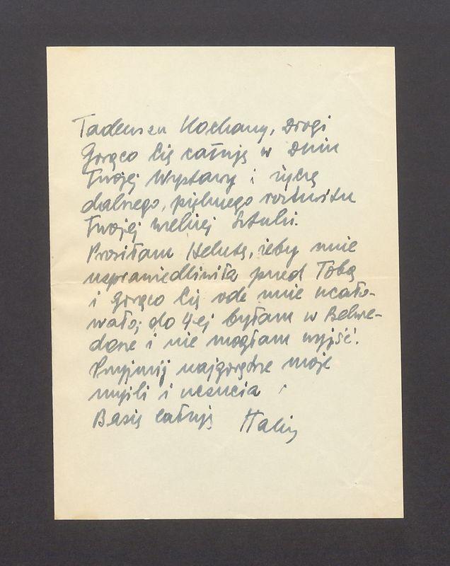 Tadeuszu Kochany, Drogi Gorąco Cię całuję [...]