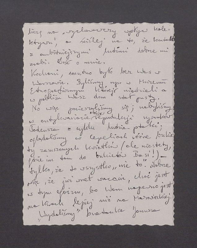 Basiuniu i Tadeuszu, Kochani! Dostaliśmy od Was karteczkę [...]