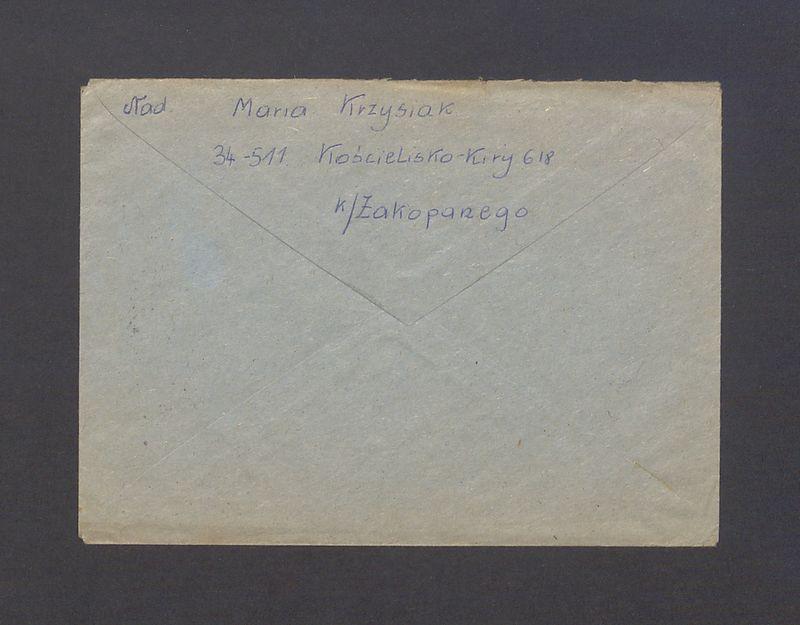 Koperta, adr. Sz. P. B. T. Kulisiewicz