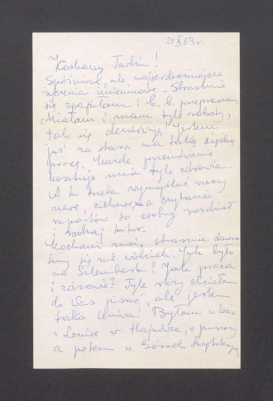 Kochany Tadziu! Spóźnione, ale najserdeczniejsze życzenia [...]