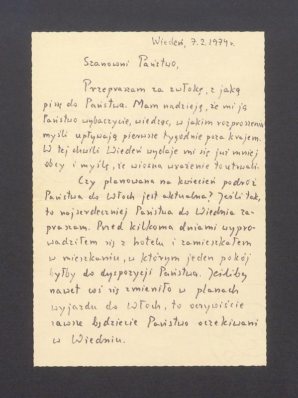 Szanowni Państwo, Przepraszam za zwłokę [...]