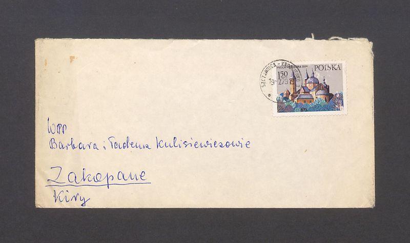 Koperta, adr. WPP Barbara i Tadeusz Kulisiewiczowie