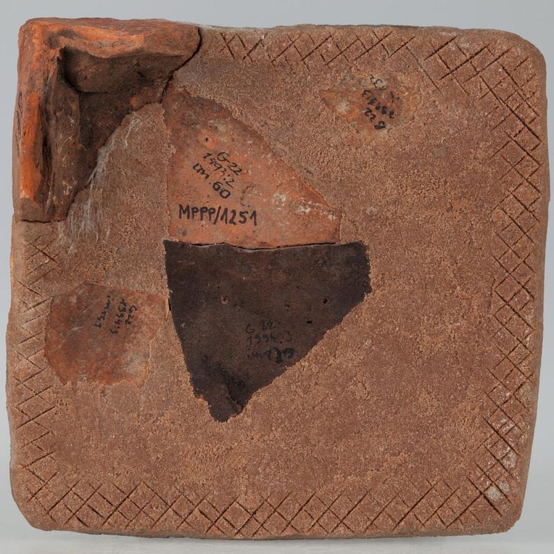 Kafel z wyobrażeniem Samsona walczącego z lwem